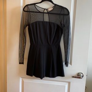 Black long sleeve short romper